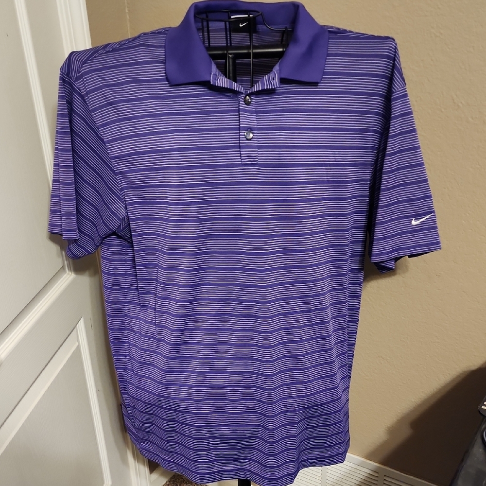 Nike Golf Purple Striped Polo